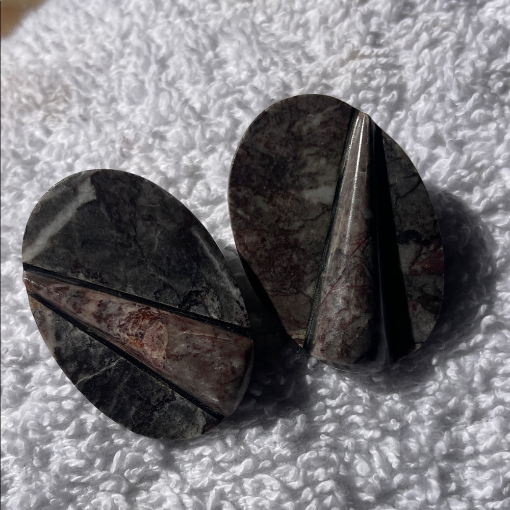 Oval Stone look earings